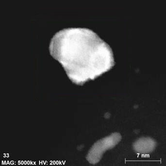 HAADF Pd-Pt核壳粒子的形象