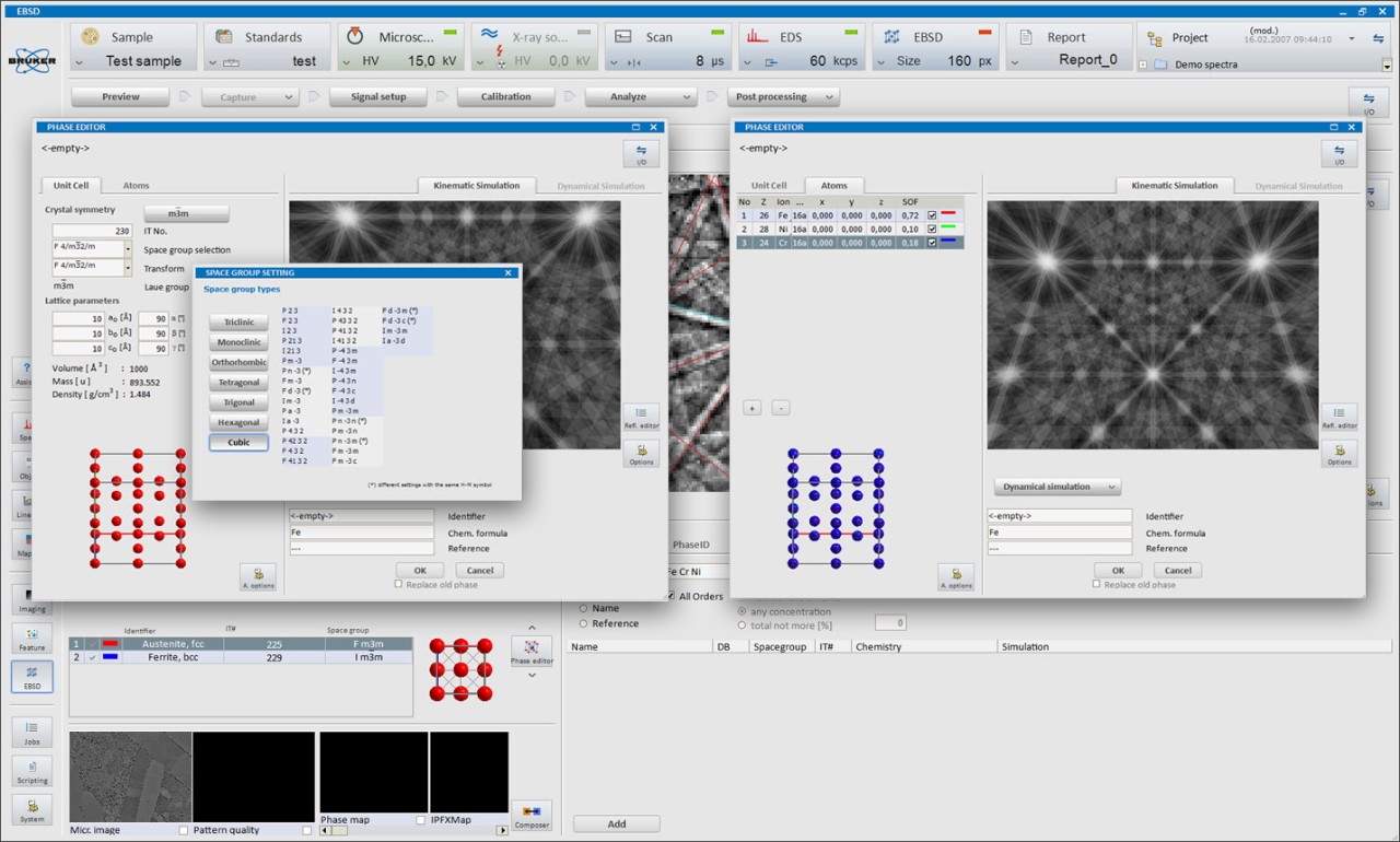 ESPRIT中的EBSD-Phaseneditor