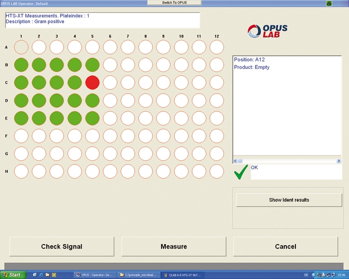 屏幕截图der opus-software：hts-xt-messung。