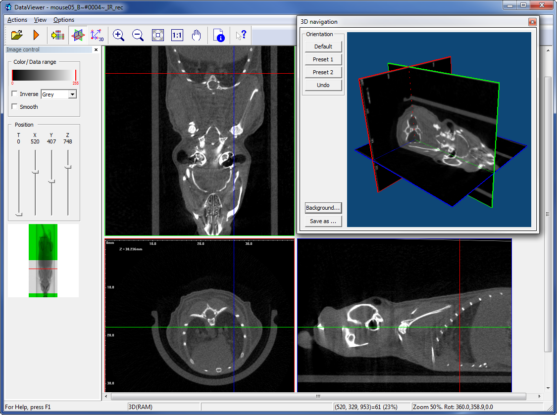 使用DataViewer的3D检查